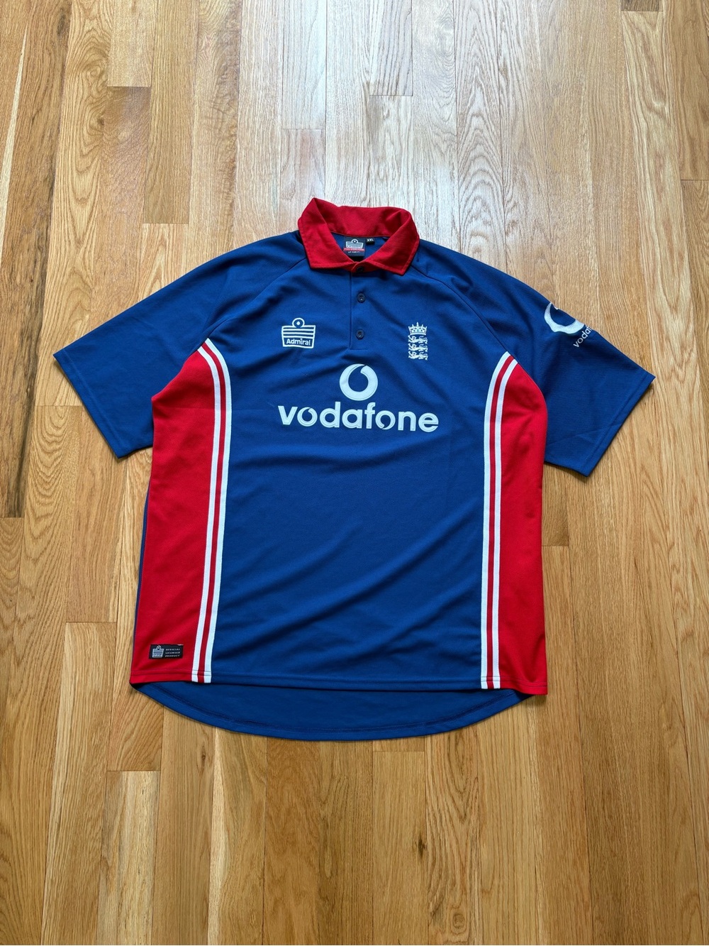England 2003 Admiral Vodafone Cricket World Cup Polo Shirt Vintage Jersey XXL